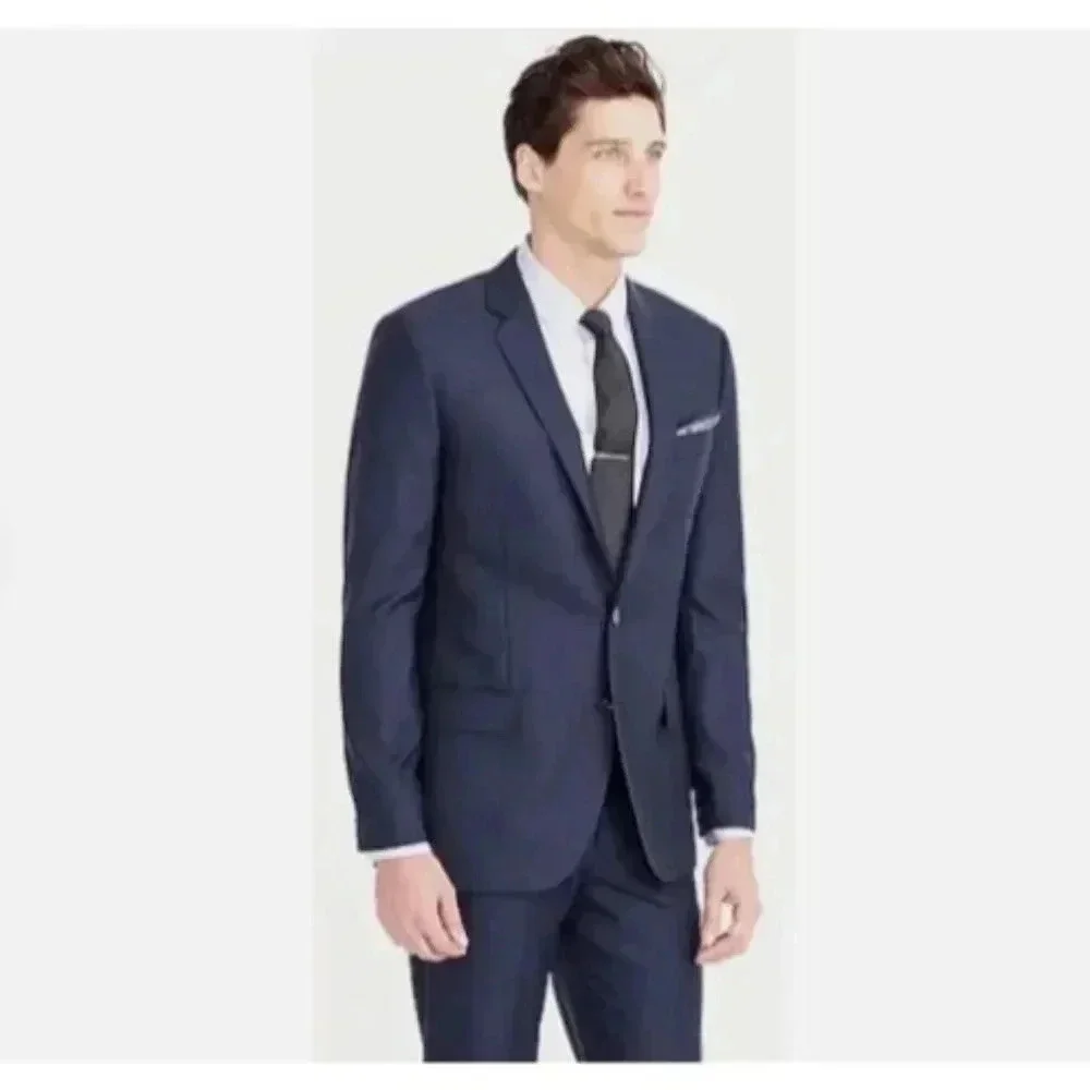 J.Crew Men Y2K Vintage Ludlow 100% Cashmere 2 Button Jacket Size 40R Blue FA EXC